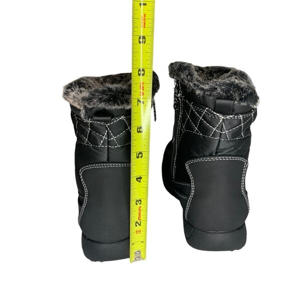 Totes NWOB Rain Faux Fur Boots Women Size 6M Black - Picture 13 of 13